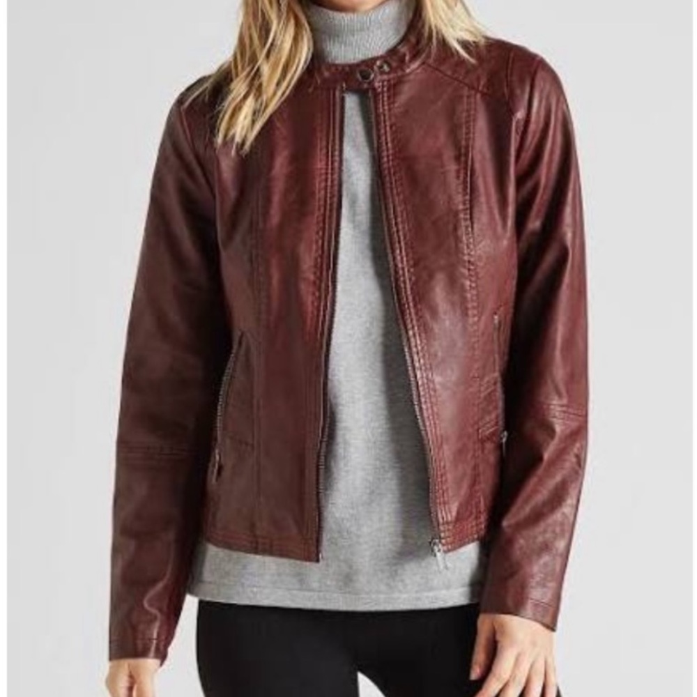 Vegan Leather Moto Racer Jacket